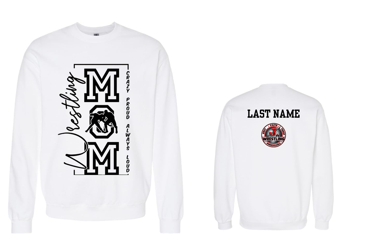 Jackson Indians Wrestling Club Wrestling Mom Design 3 Sweatshirt White (Customizable)