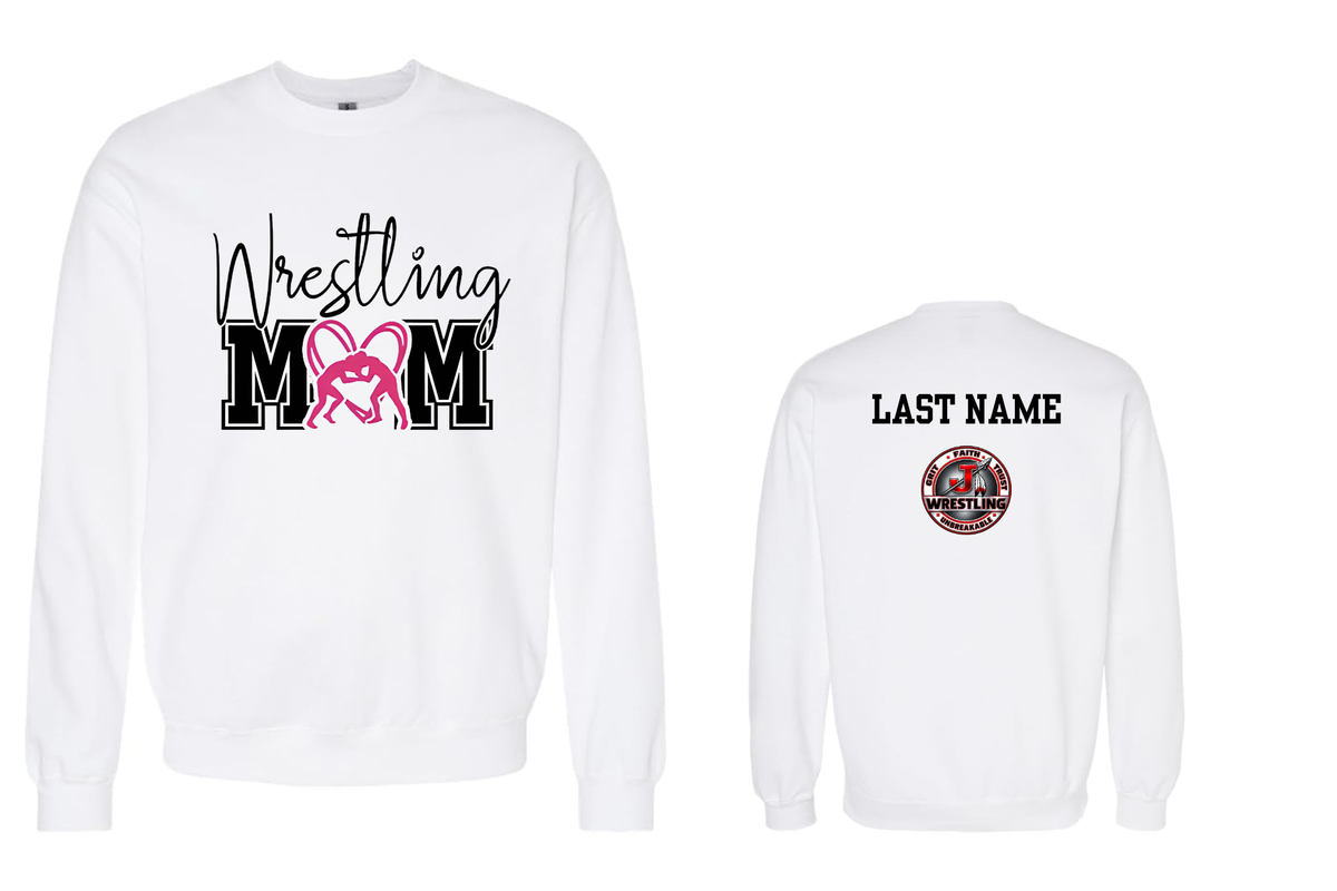 Jackson Indians Wrestling Club Wrestling Mom Design 1 Sweatshirt White (Customizable)