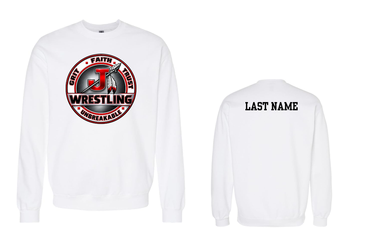 Jackson Indians Wrestling Club Sweatshirt White (Customizable)