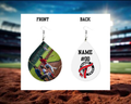 Tribe Baseball Customized Player Tear Drop Earrings