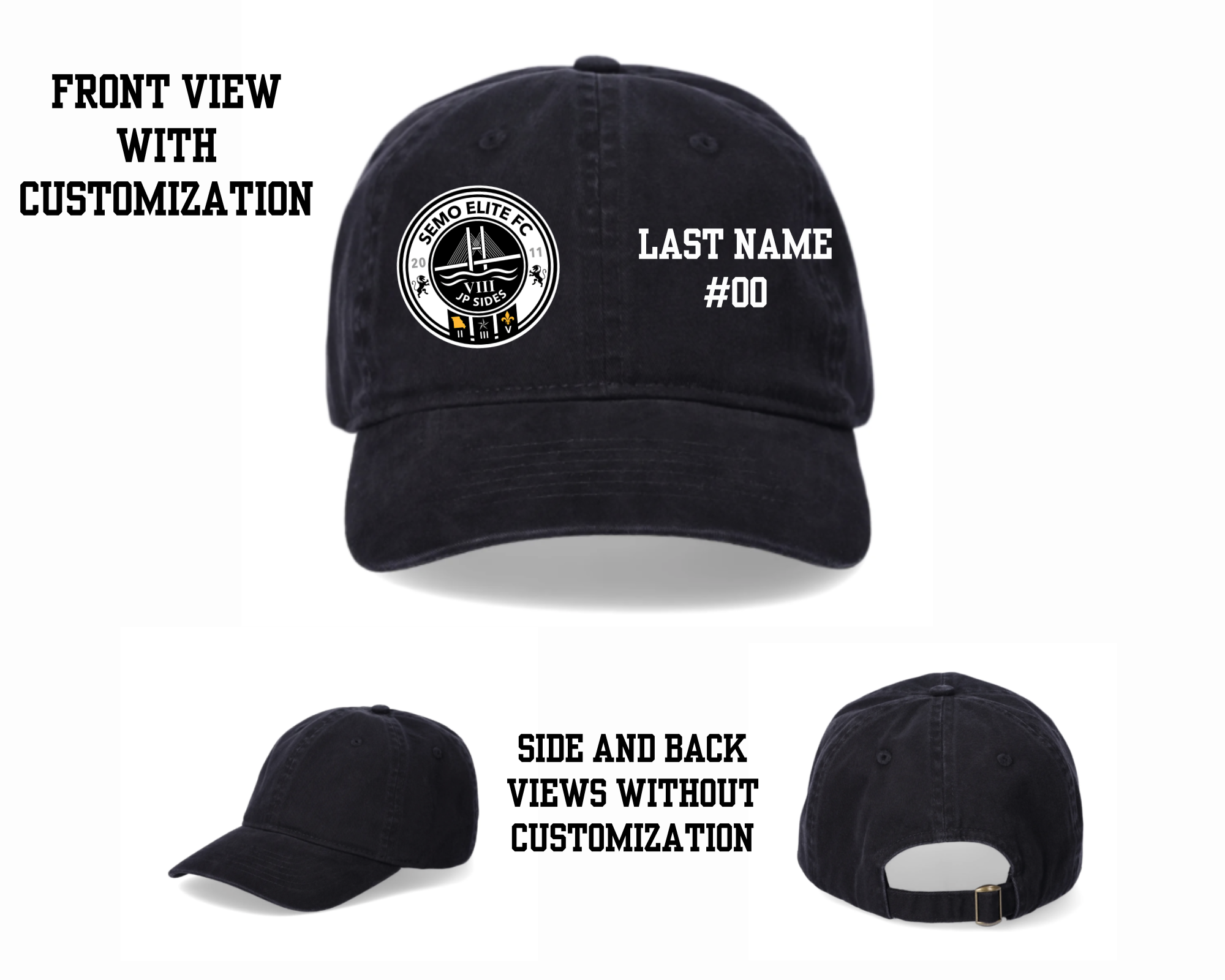 SEMO Elite FC Cap Black (Customizable)