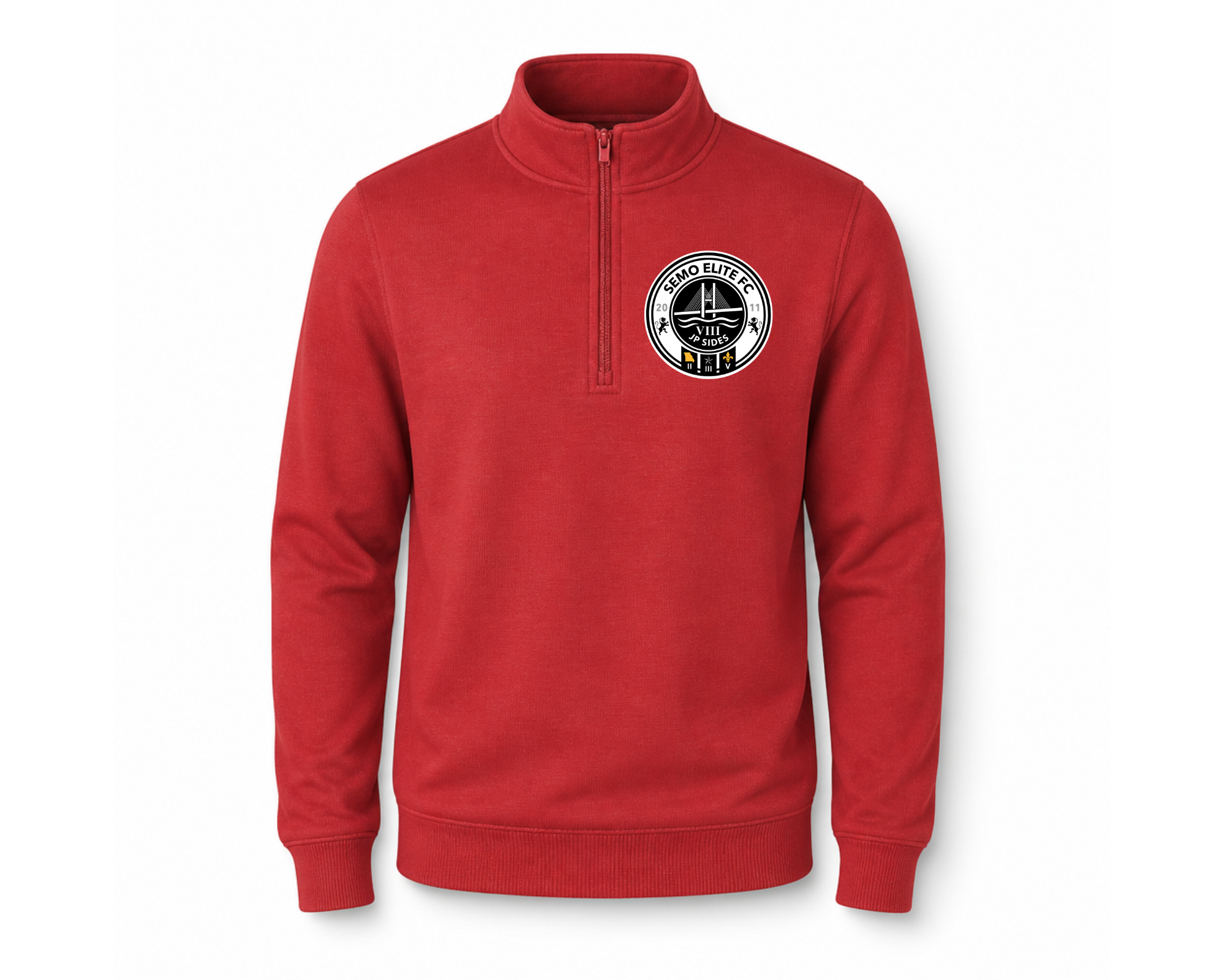 SEMO Elite FC Unisex Fleece Quarter Zip Pullover Red (Customizable)