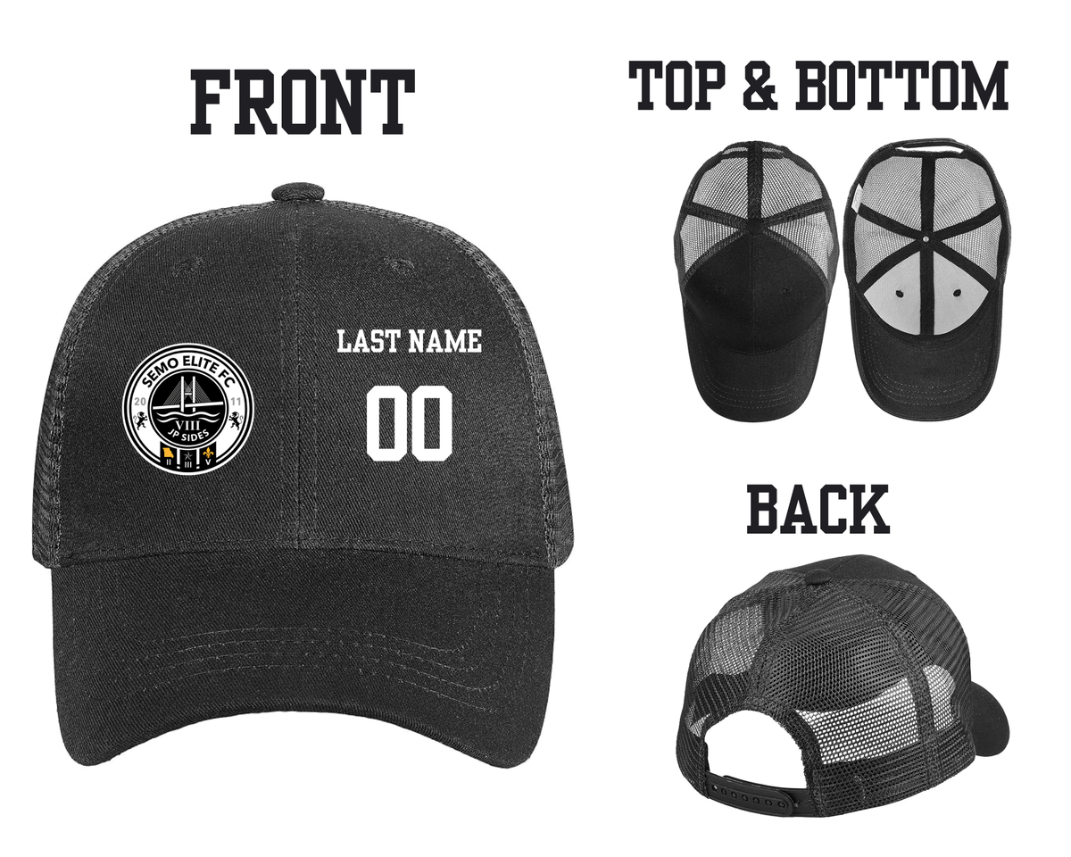 SEMO Elite FC Cap Black Snap Back Mesh (Customizable)
